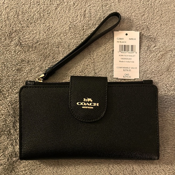 Coach Bags Coach Black Leather Tech Wallet Poshmark